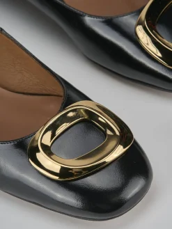 Ballerine tacco 2cm pelle nero