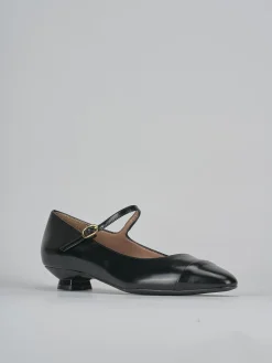 Ballerine tacco 3cm pelle nero