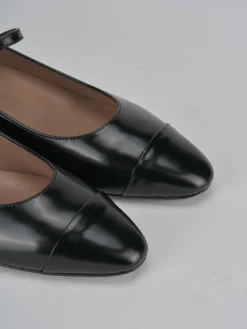 Ballerine tacco 3cm pelle nero