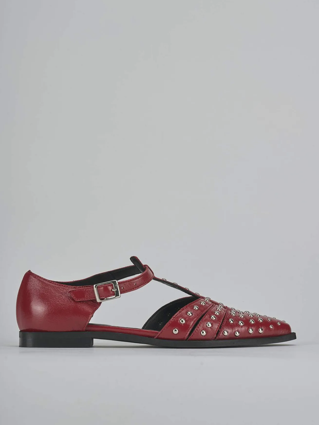 Ballerine tacco 1cm pelle rosso