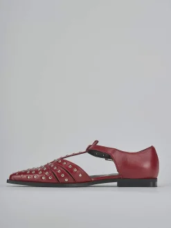 Ballerine tacco 1cm pelle rosso