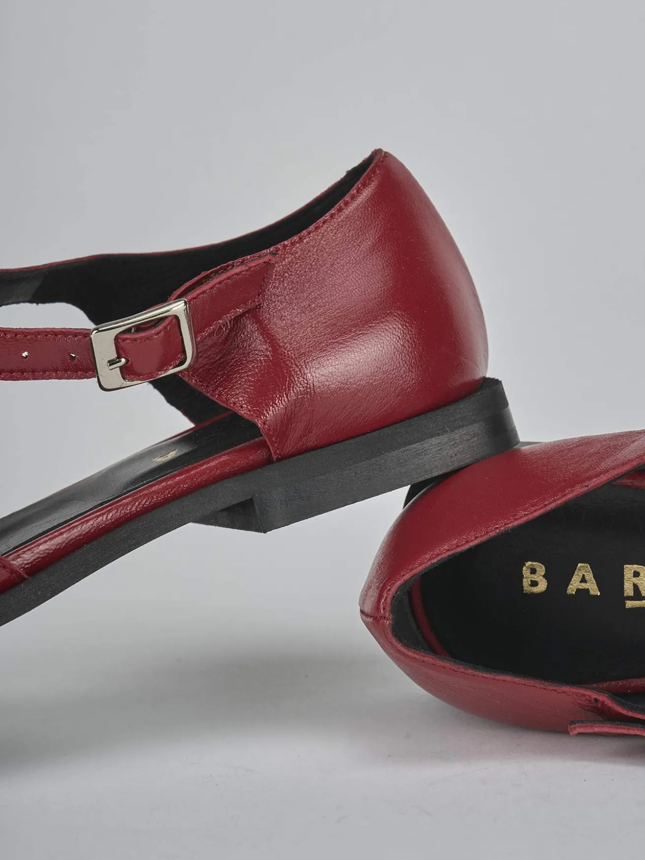 Ballerine tacco 1cm pelle rosso