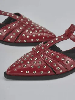 Ballerine tacco 1cm pelle rosso