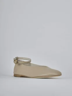 Ballerine tacco 1cm pelle beige