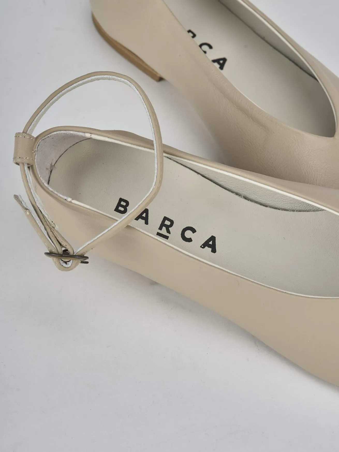 Ballerine tacco 1cm pelle beige