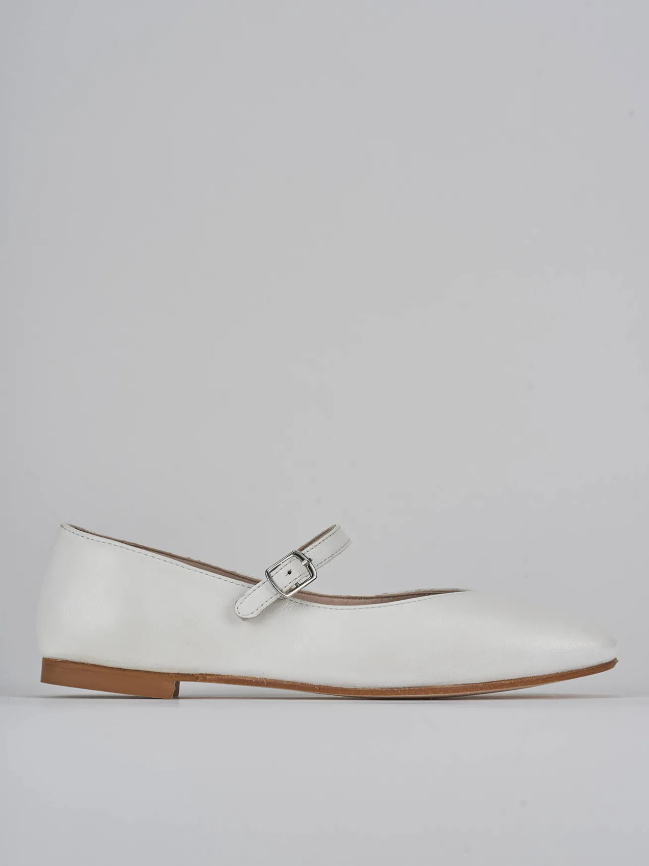 Ballerine tacco 1cm pelle bianco