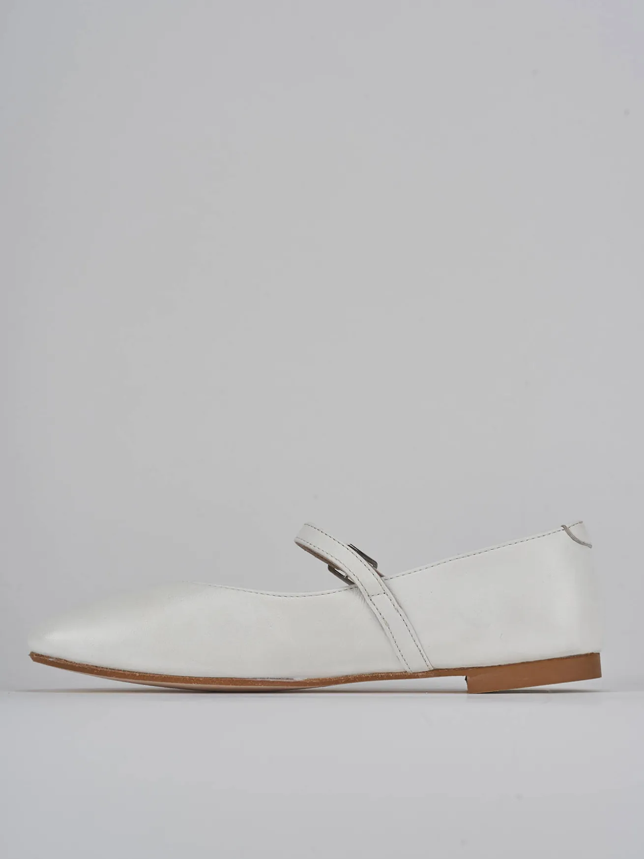 Ballerine tacco 1cm pelle bianco