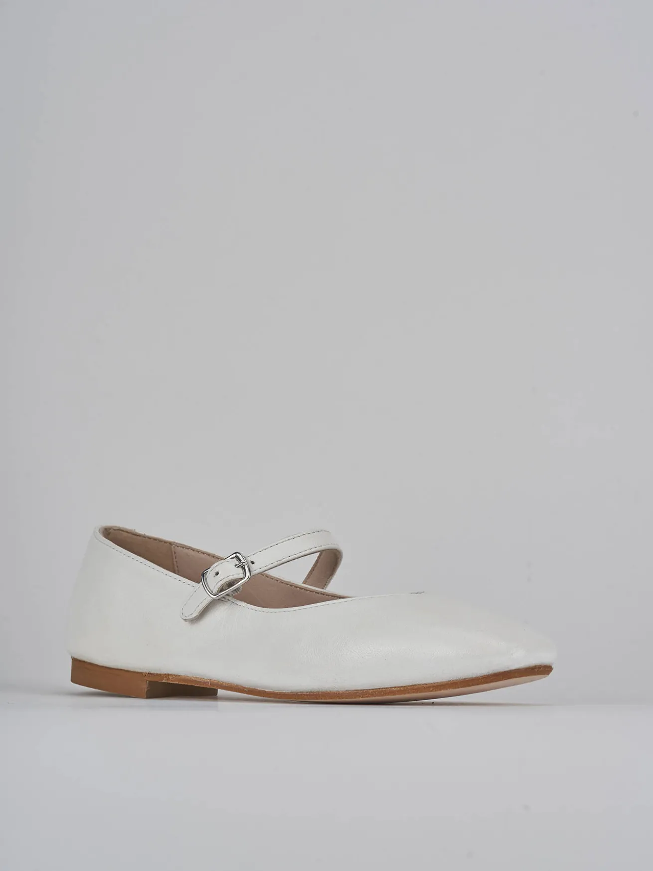 Ballerine tacco 1cm pelle bianco