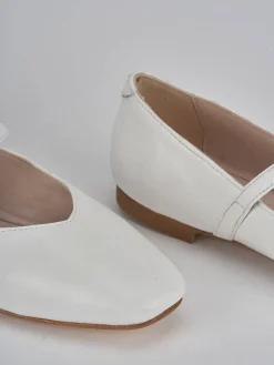Ballerine tacco 1cm pelle bianco