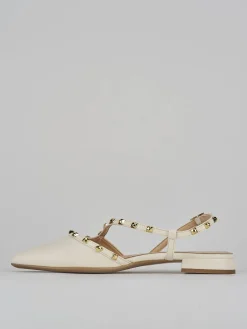 Ballerine tacco 1cm pelle bianco