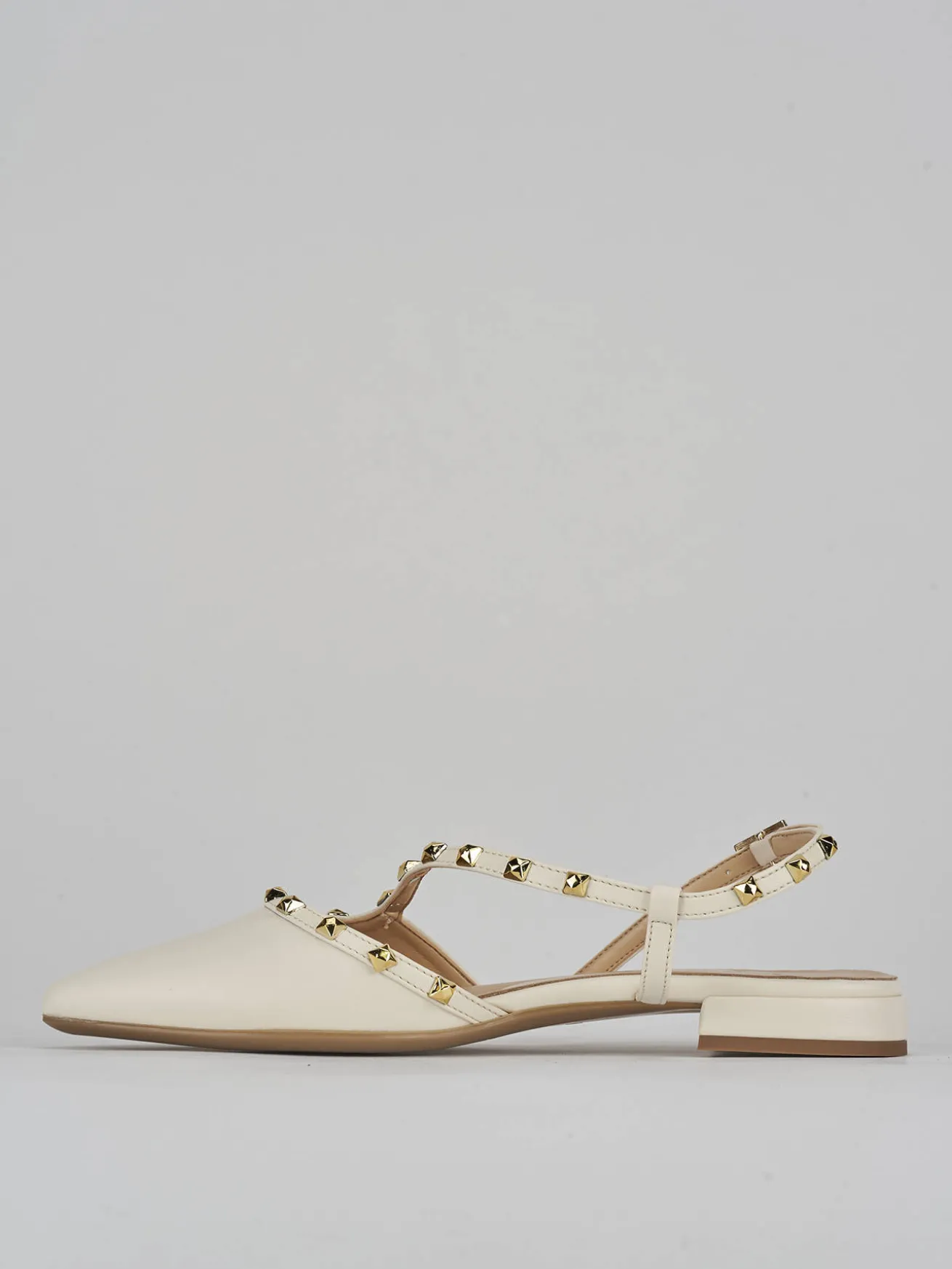 Ballerine tacco 1cm pelle bianco