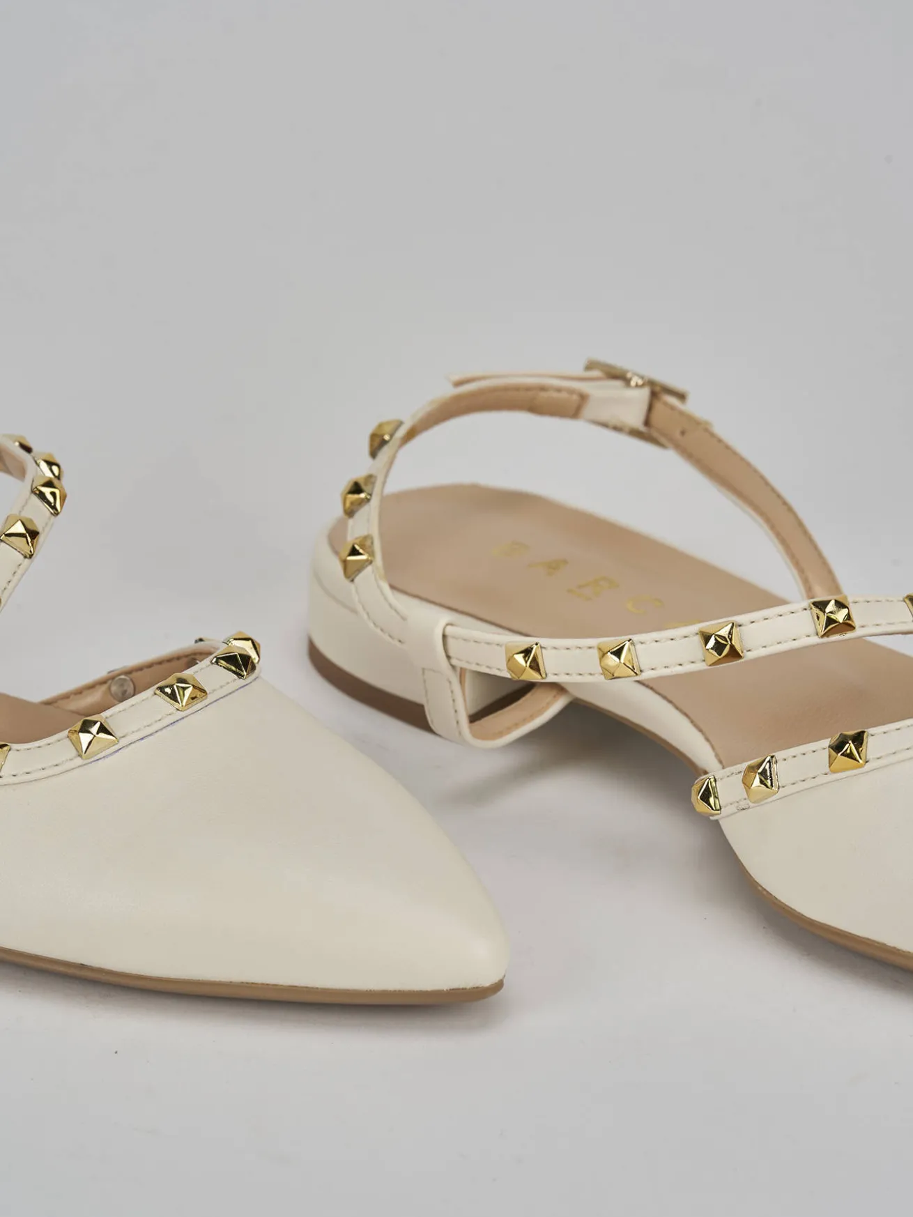 Ballerine tacco 1cm pelle bianco