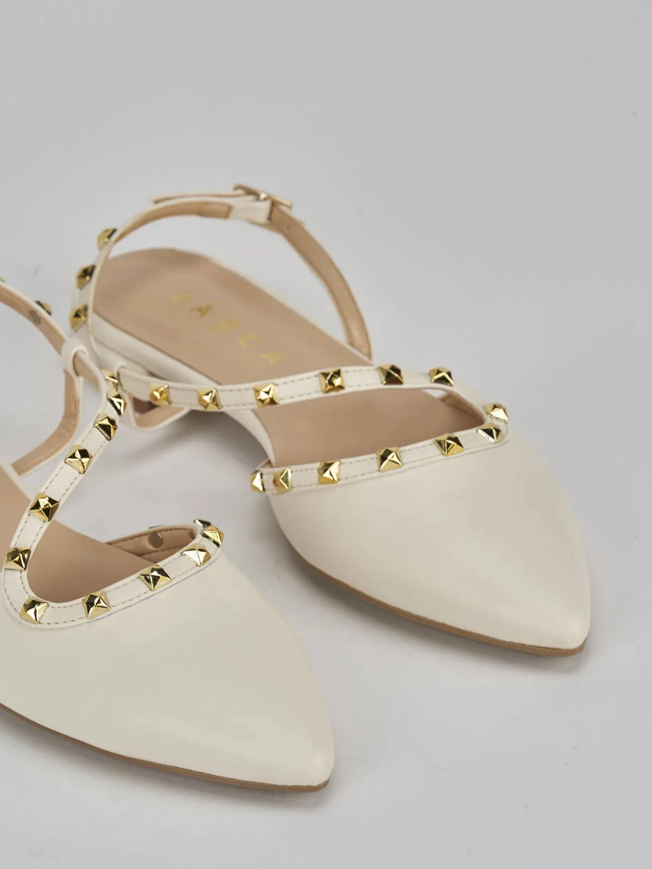 Ballerine tacco 1cm pelle bianco