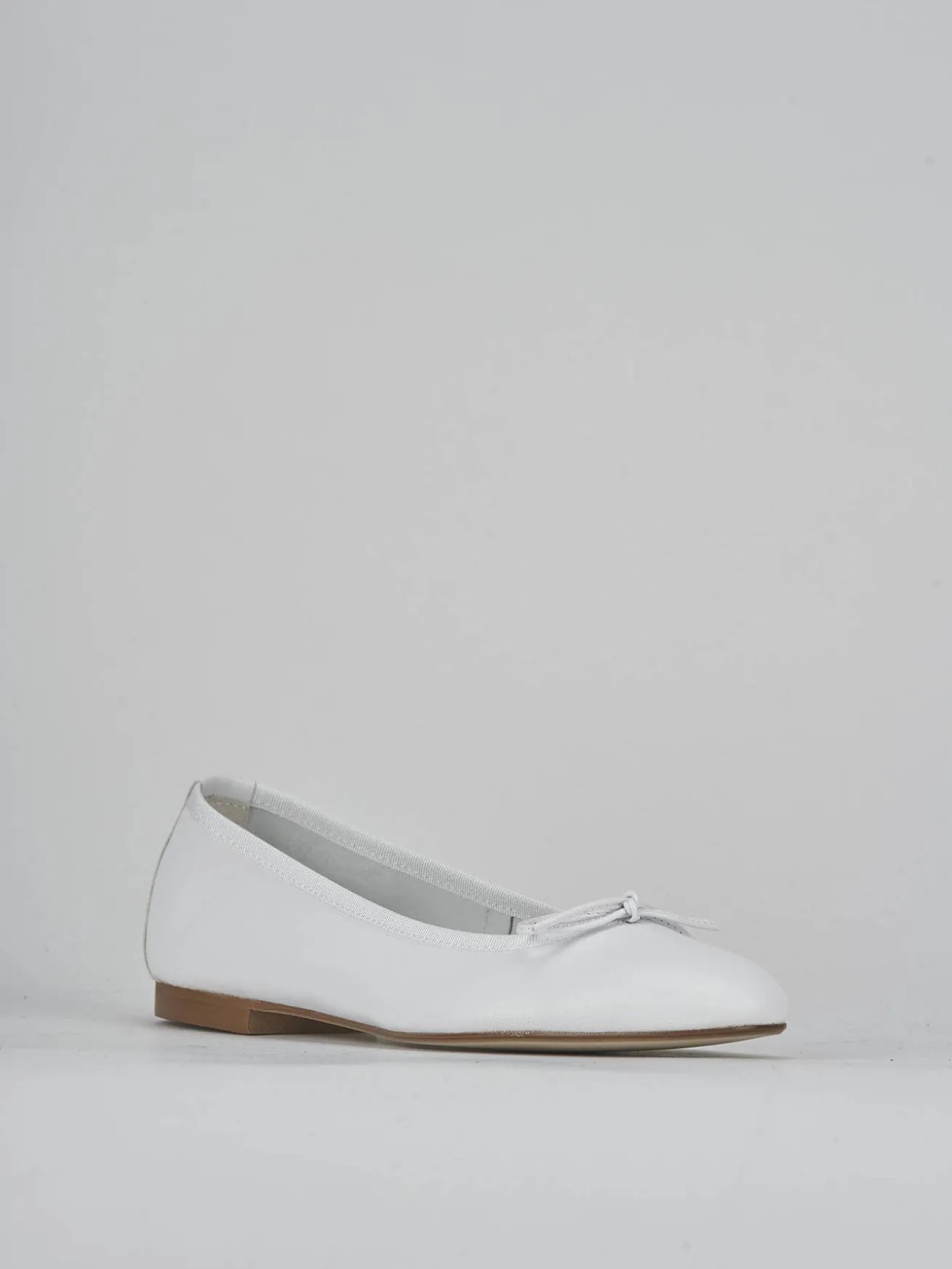 Ballerine tacco 1cm pelle bianco