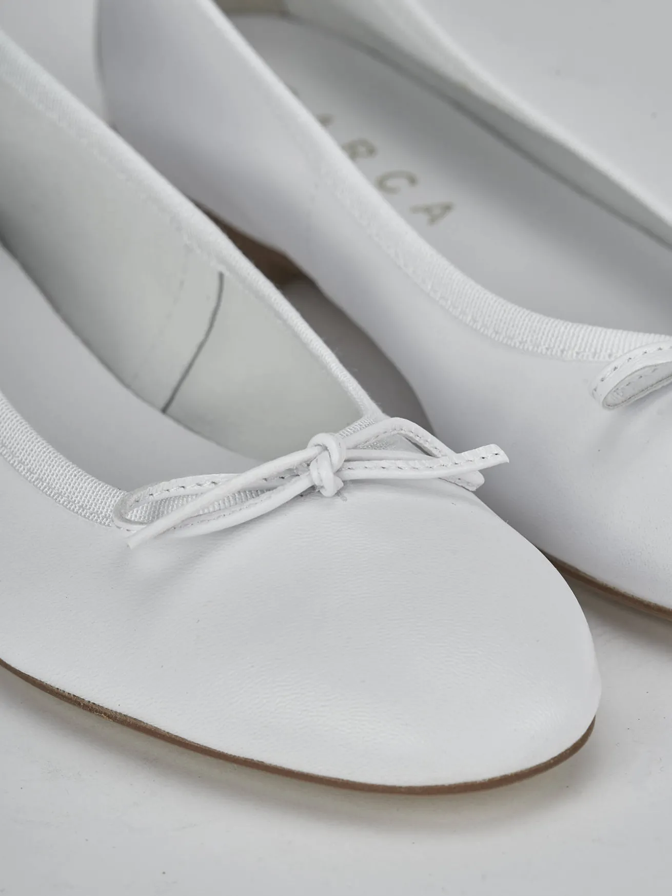 Ballerine tacco 1cm pelle bianco