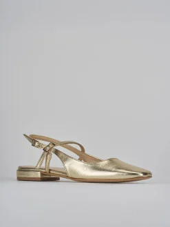Ballerine tacco 1cm pelle oro
