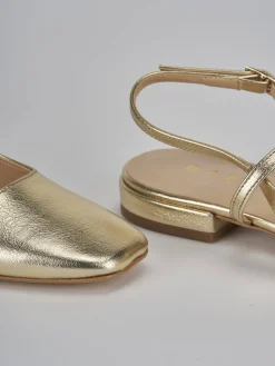 Ballerine tacco 1cm pelle oro