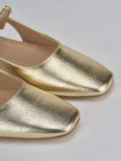 Ballerine tacco 1cm pelle oro