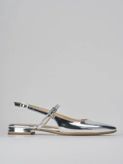 Ballerine tacco 1cm pelle argento