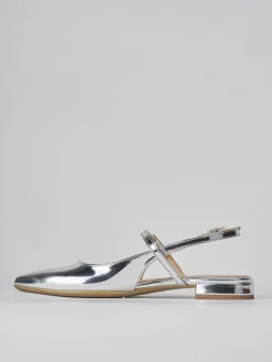 Ballerine tacco 1cm pelle argento