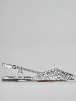 Ballerine tacco 1cm pelle argento