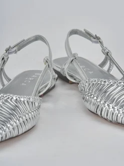 Ballerine tacco 1cm pelle argento