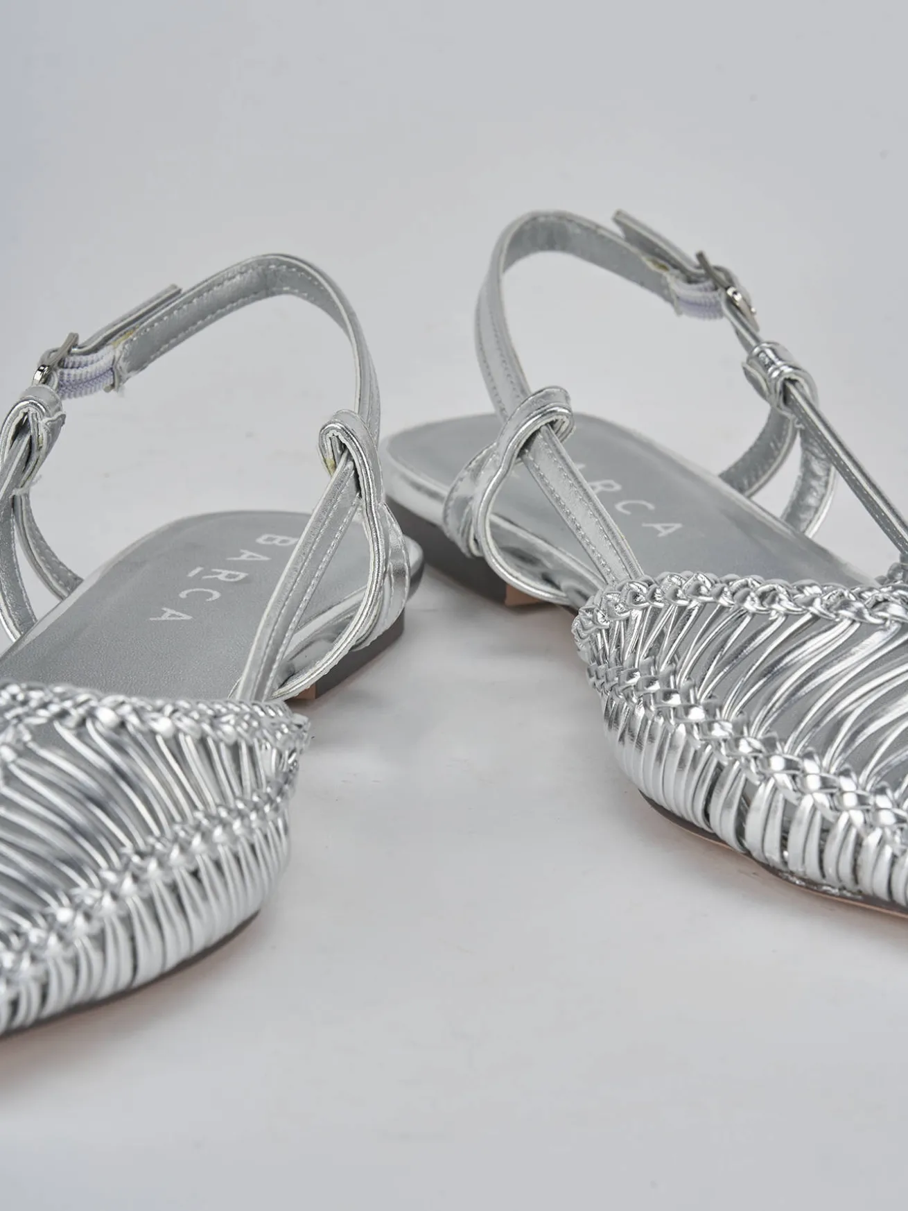 Ballerine tacco 1cm pelle argento