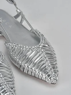 Ballerine tacco 1cm pelle argento