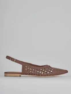 Ballerine tacco 1cm pelle marrone