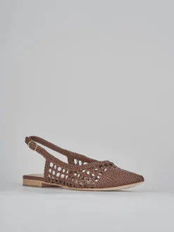 Ballerine tacco 1cm pelle marrone
