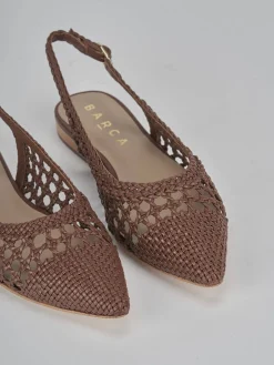 Ballerine tacco 1cm pelle marrone