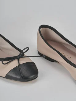 Ballerine tacco 1cm pelle rosa