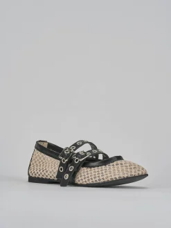 Ballerine tacco 1cm pelle beige