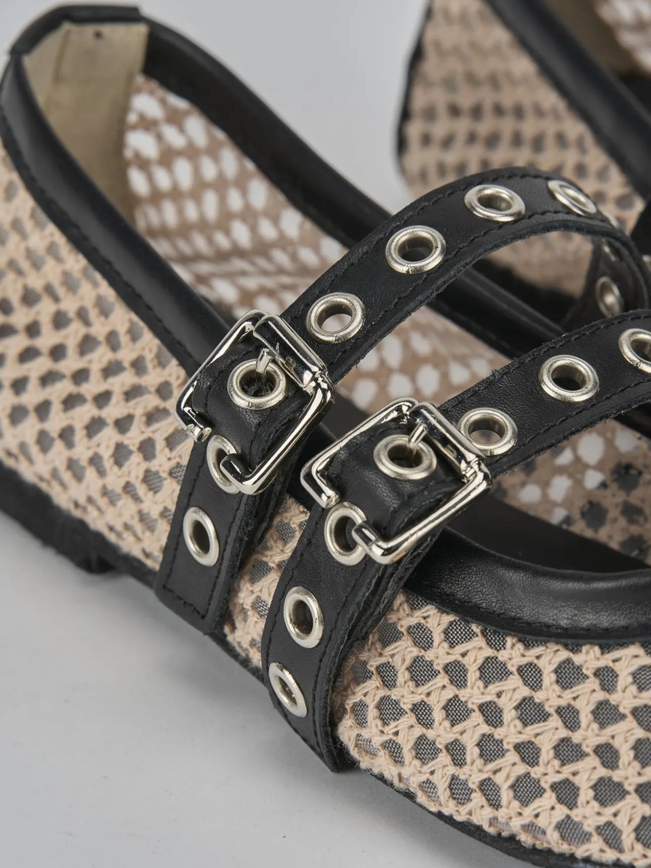 Ballerine tacco 1cm pelle beige