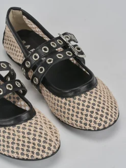 Ballerine tacco 1cm pelle beige