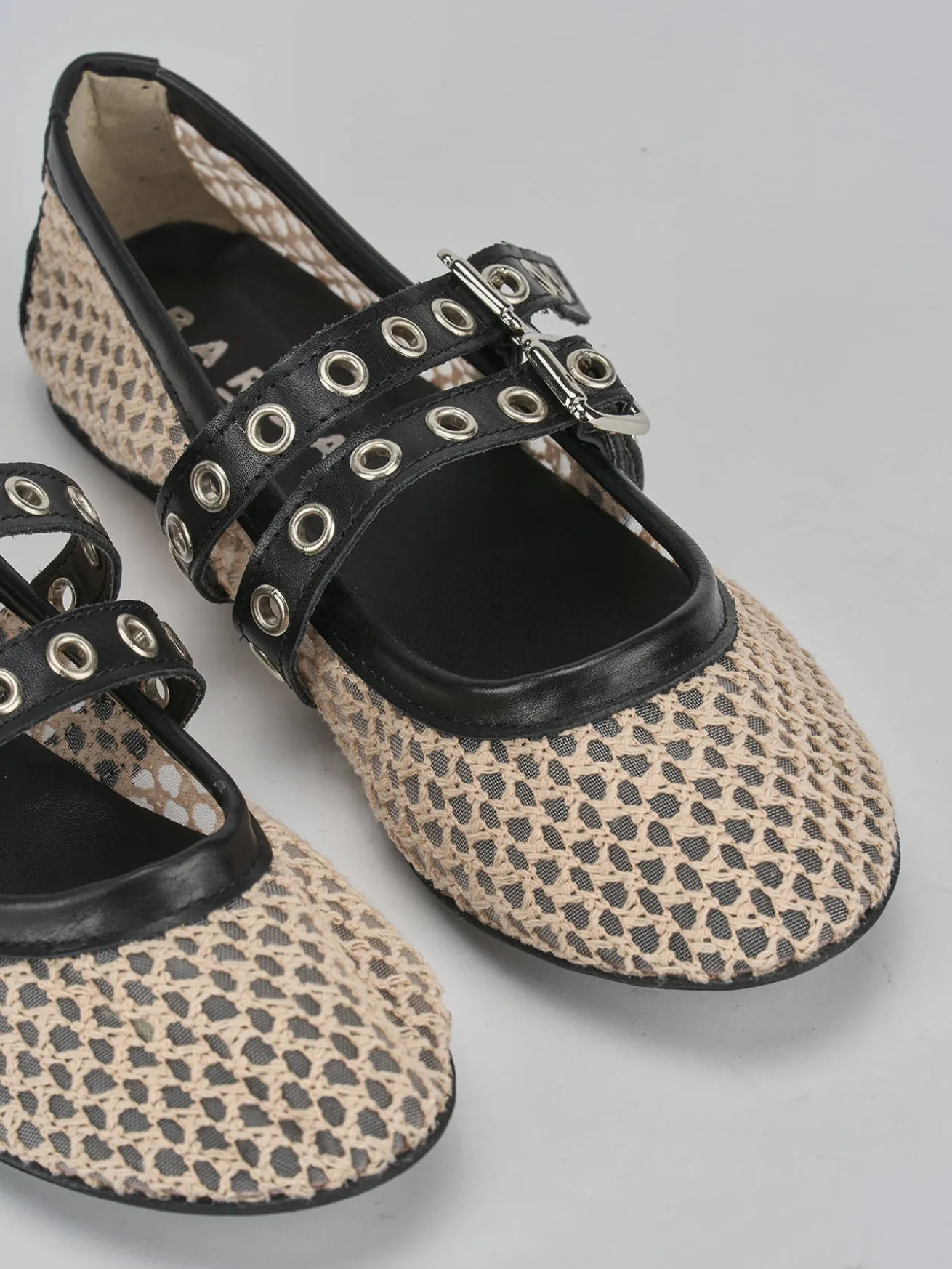 Ballerine tacco 1cm pelle beige