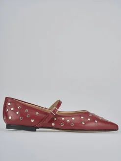 Ballerine tacco 1cm pelle rosso