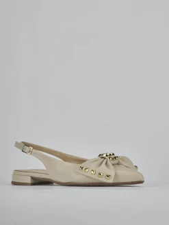 Ballerine tacco 2cm pelle beige