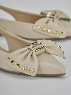 Ballerine tacco 2cm pelle beige