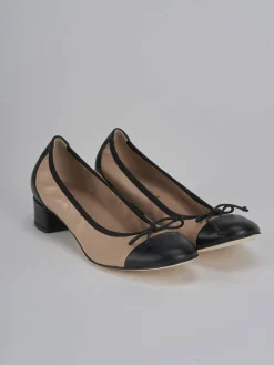 Ballerine tacco 4cm pelle rosa