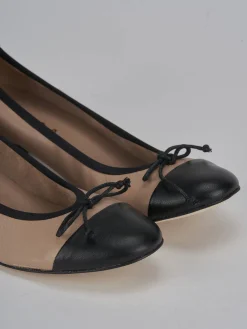 Ballerine tacco 4cm pelle rosa