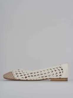 Ballerine tacco 1cm pelle bianco