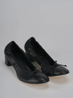 Ballerine tacco 4cm pelle nero