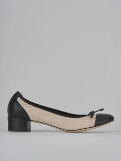 Ballerine tacco 4cm pelle beige