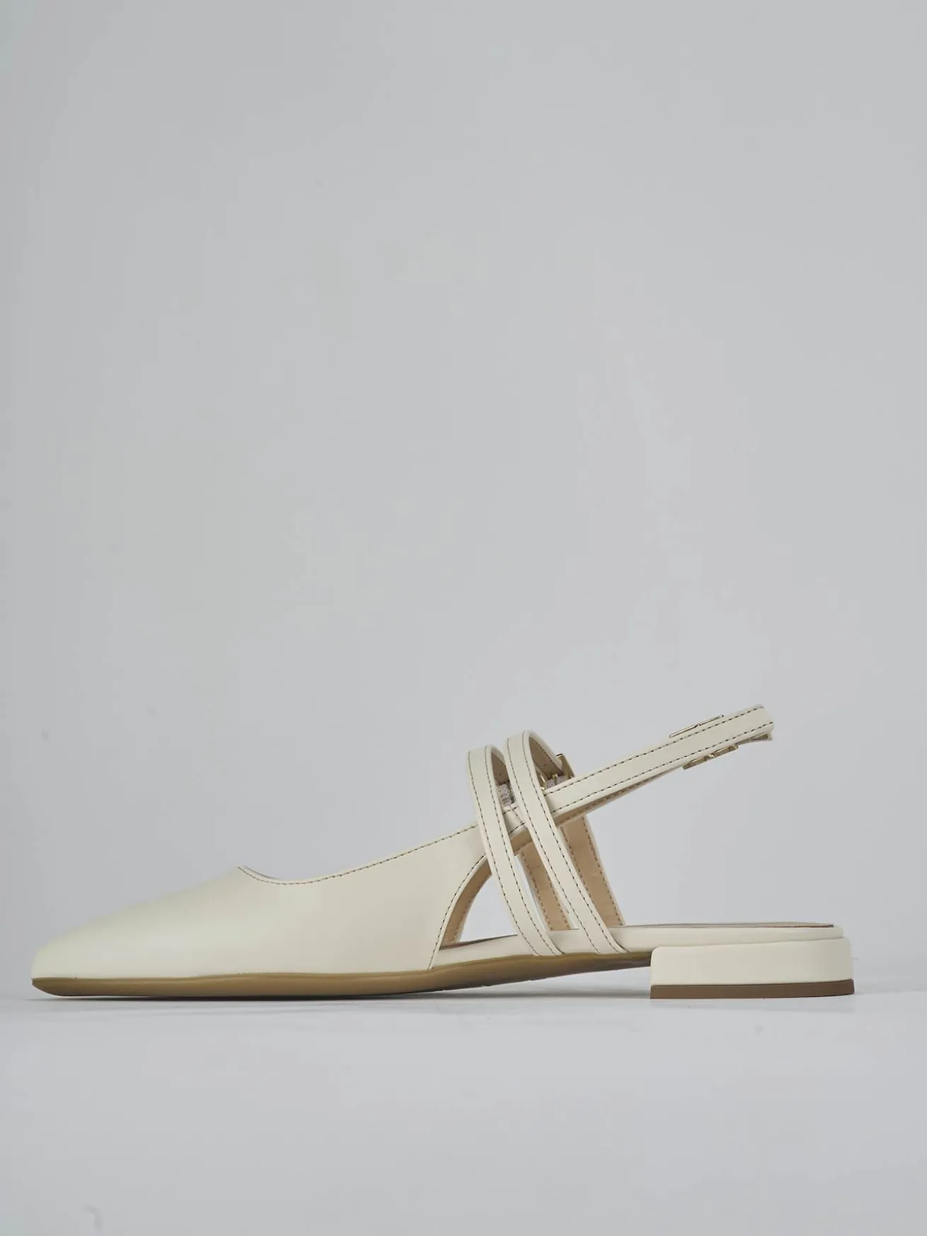 Ballerine tacco 2cm pelle bianco