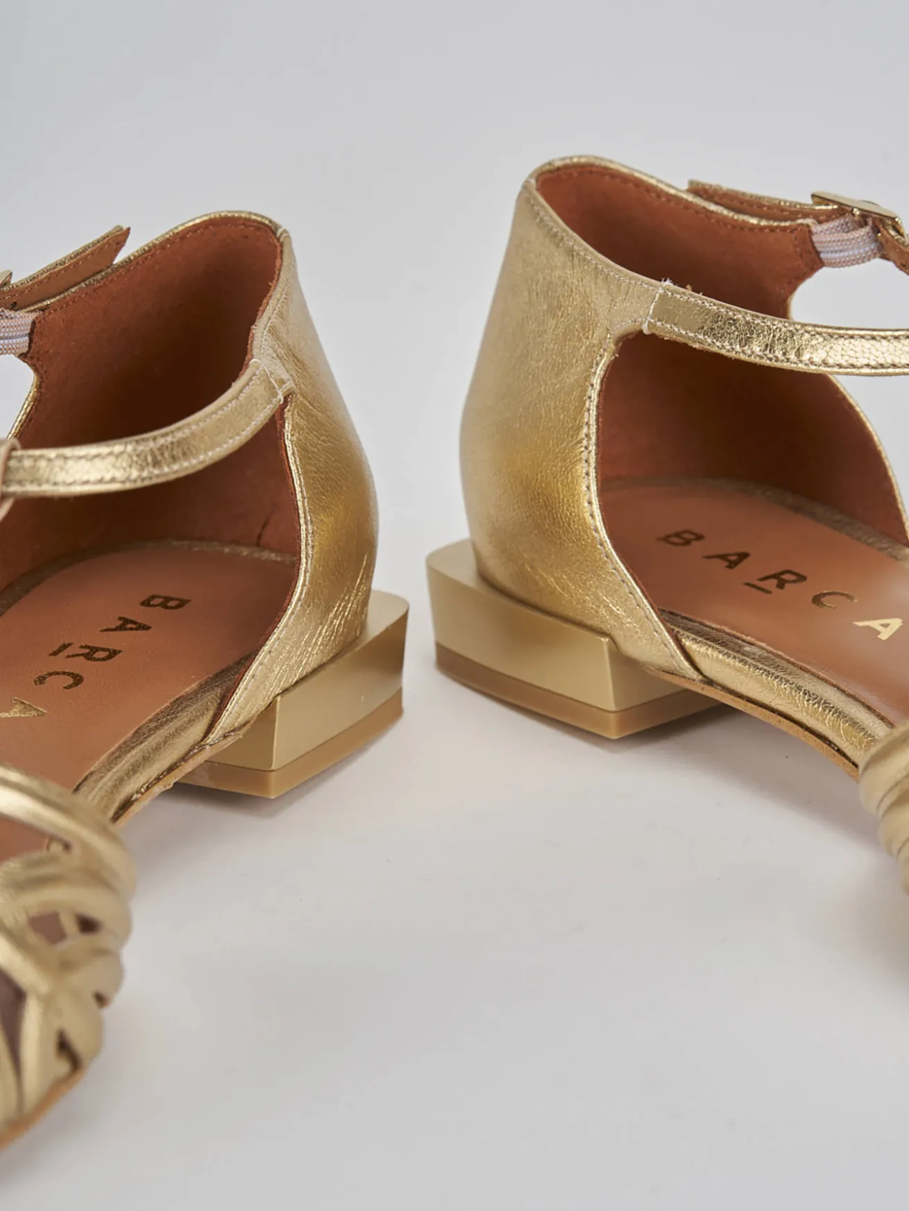 Ballerine tacco 1cm pelle oro