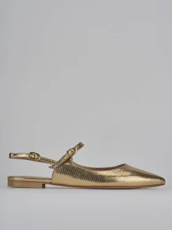 Ballerine tacco 1cm pelle oro