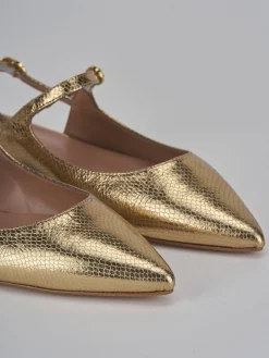 Ballerine tacco 1cm pelle oro