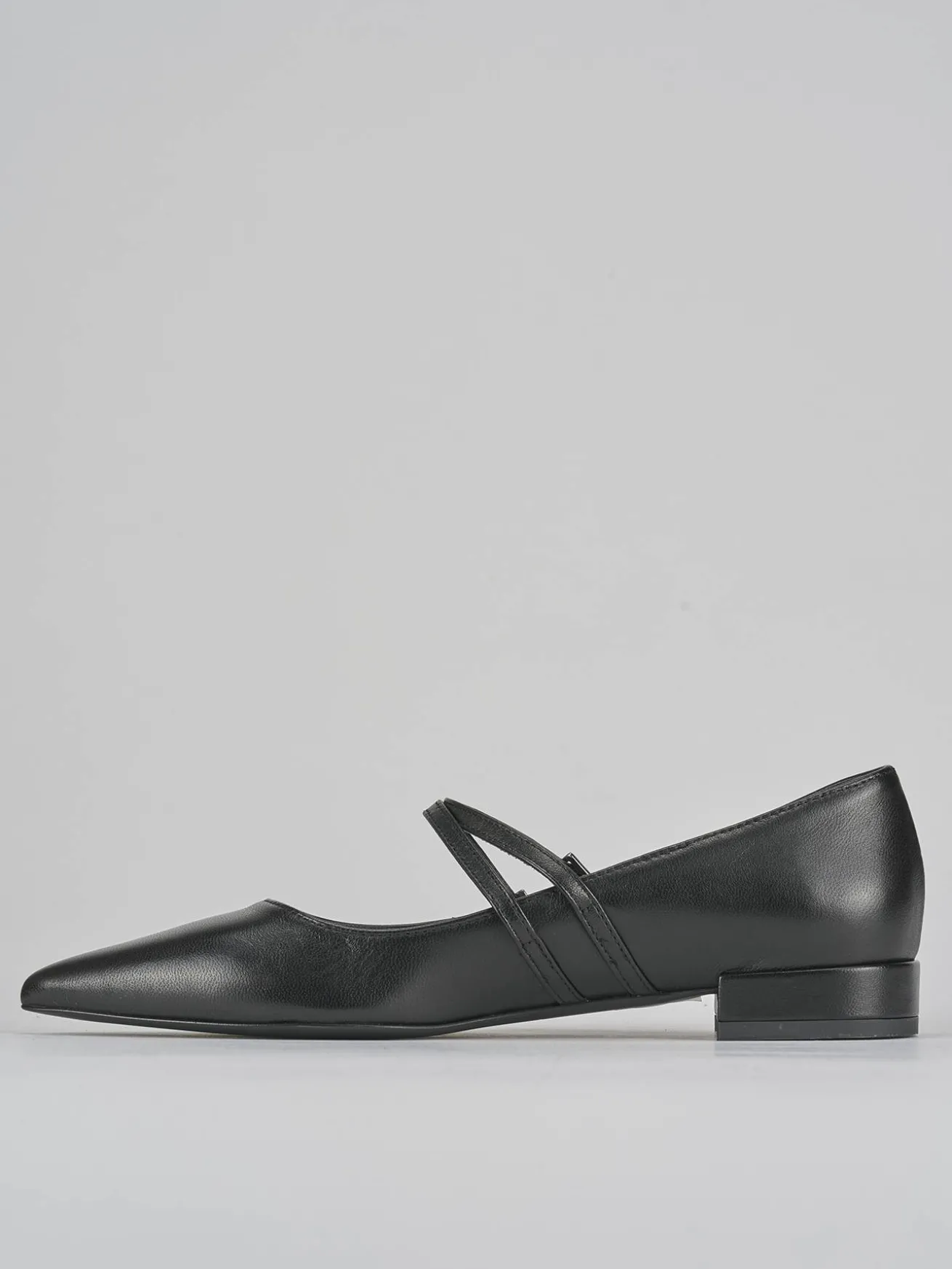 Ballerine tacco 2cm pelle nero