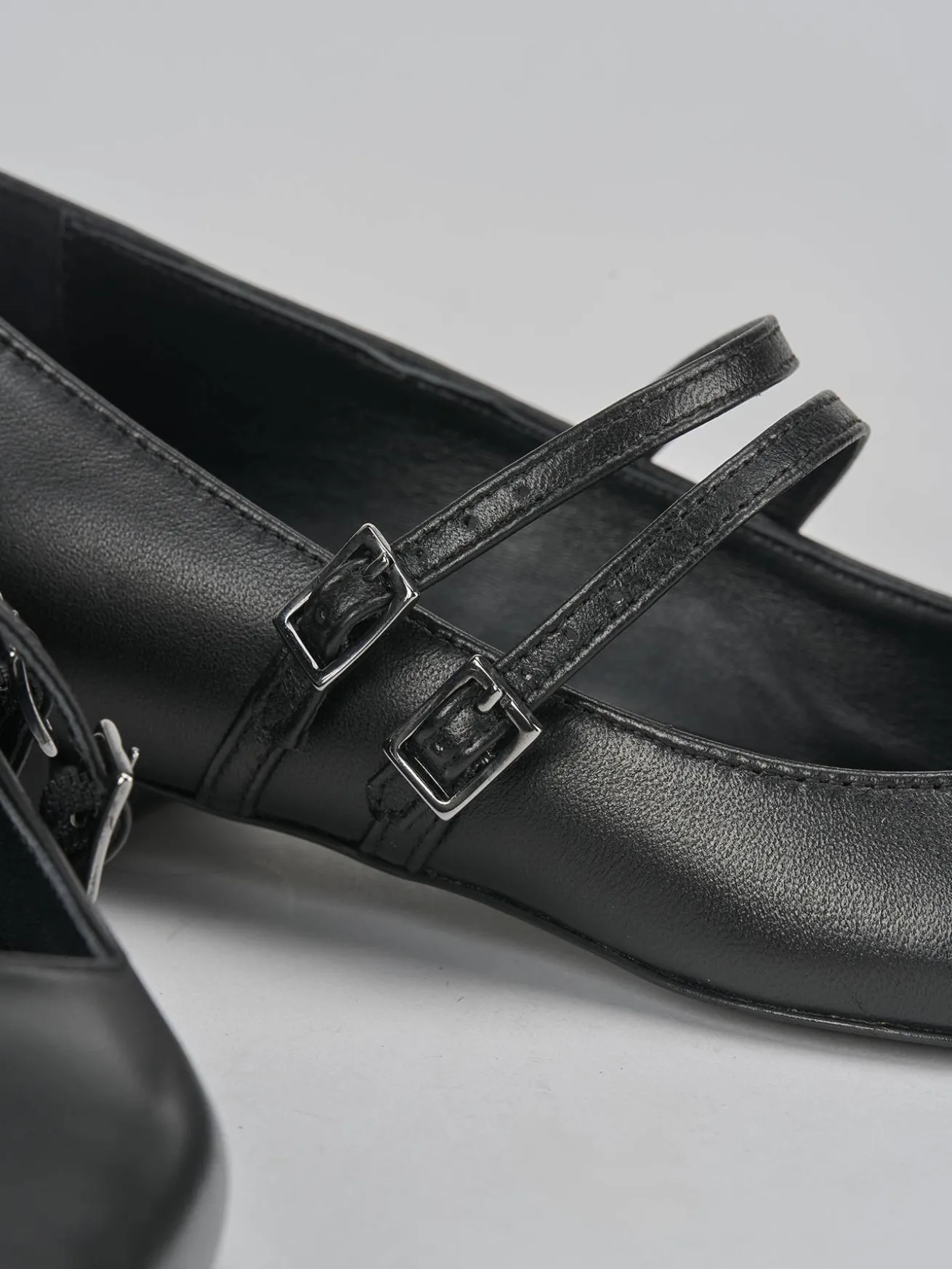 Ballerine tacco 2cm pelle nero